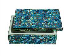 Marble Jewelry Box Multicolor Stone Random Work Medicine Box with Luxurious Look picture