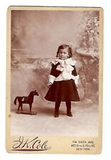 Late 1800's Portrait of Young Girl with a Toy Horse picture