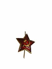 USSR Soviet Army BIG RED STAR Hat Cap Badge / Cockade Enamel Pin Hammer & Sickle picture