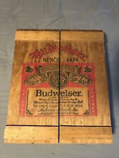 Budweiser Wood Display Crate Cabinet Box Shelves 15”x19”x4” Magnetic Closure picture