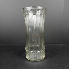 Vintage MCM Hoosier Clear Glass Ribbed Pattern Vase #4088-C Art Deco 8.5