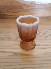 Vintage Fenton Caramel Brown Slag Glass Candle Holder picture