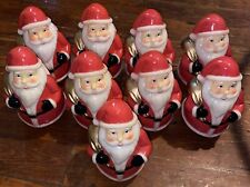 Vintage Santa Hard Solid Plastic 7” Roly Poly St Nick Figurine Lot (9 Santa’s) picture