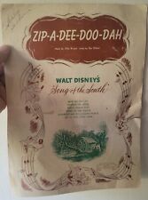 Walt Disney Song of the South ZIP-A-DEE-DOO-DAH (1946) Sheet Music BRER RABBIT picture