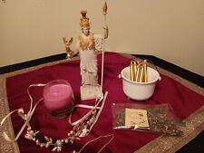 Beautiful Goddess Athena/Sophia, Cauldron, Earth Spirit Tea, Gold Chime Candles picture