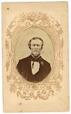 Antique Ornate CDV  Circa 1860'S Rugged Older Man in Suit Dow Ogdensburgh, NY picture