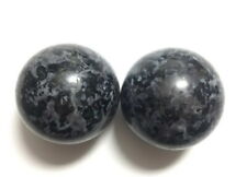 One Pair (2pcs) Large Mystic Merlinite Indigo Gabbro Stone Sphere Generator Ball picture