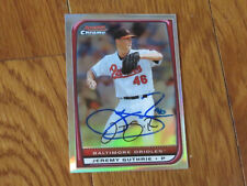 Jeremy Guthrie Autographed Hand Signed Card Bowman Balitmore Orioles picture