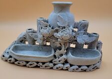 Chinese Hand Carved Soapstone Vase & Planter Figurine 7