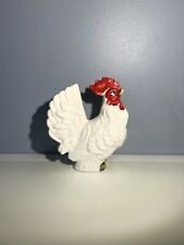 Vintage Hen Clay Statue | White with Red head, lightweight with minor defects picture
