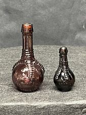 (2) Vintage Amethyst Ball And Claw Bitters Bottles SEE PICTURES  picture