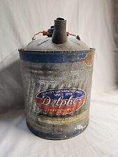 Vintage Galvanized 2 Gallon Kerosene Can With Handle Delphos Label picture