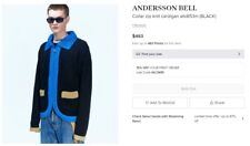 anderson bell kardigan, size large, trendy tri colored kardigan picture