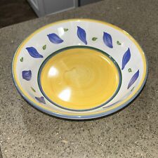 Williams Sonoma Portugal soup/salad bowl. 8.5 in. Blue, yellow, white.  picture