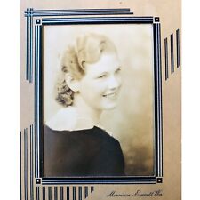 TriFold Cabinet Card Photo Victorian Young Lady Deco Senior Portrait Everett WA picture