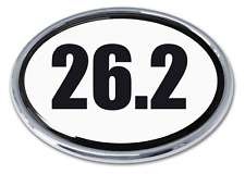 26.2 marathon white chrome auto emblem decal usa made picture