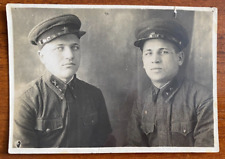 Beautiful military guys in Red Army uniforms, gentle guys soldiers Vintage photo picture