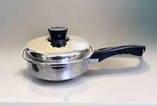 Vintage Lustre Craft 3ply 7 1/4” skillet cookware w/ Lid Stainless Steel  USA picture