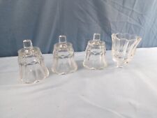 Lot of 4 Clear Glass Pegged Votive Candle Holders w/ Flared Ribbed Design picture