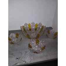 4 Pc Ellrose Paneled Daisy and Button Serving Bowl Set EAPG George Duncan & Sons picture