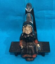 Vintage Egg Timer Kitchen Cast Iron Amish Girl Bench  picture