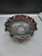 Vintage Fenton Persian Medallion/Blackberry Ruffled Edge Carnival Glass Bowl picture