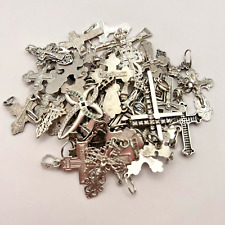 Vintage Sterling Silver 925 Christian Religion Crosses Jewelry NOT Scrap 100 gr picture