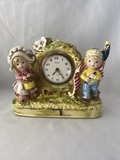 Vintage Telock Colonial Patriotic Stars Stripes Ceramic Alarm Clock  picture