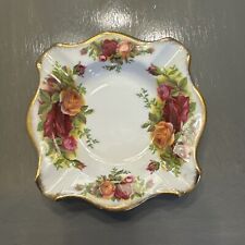 Vintage Royal Albert Old Country Roses Square Ashtray Made In England Bone China picture