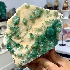 2.53LB Rare transparent GREEN cubic fluorite mineral crystal sample/China picture