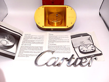 *** Cartier Maroon Accordion Oval Heavy Desk Date Clock A+= Condition *** picture