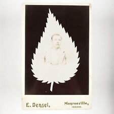 Monroeville Indiana Leaf Mask Photo c1885 Young Man Densel Cabinet Card A4374 picture