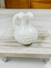 Avon VTG Miniature Pitcher Vase Hobnail Milk Glass 4.5in Tall picture