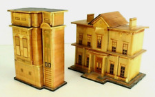 = Vintage 1978 Two Straw Art Miniature Houses - Boxes/Jars for Jewelry Trinkets  picture