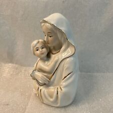 Rare Monti Piero Madonna Child Jesus Mary White Porcelain Figurine Gold Trim picture