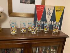 VINTAGE IN BOX MERRY MAKER FEDERAL GLASS CO. SET OF 8 DRINKING GLASSES picture