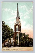 Kalamazoo MI-Michigan, First M.E. Church, Antique Vintage Souvenir Postcard picture