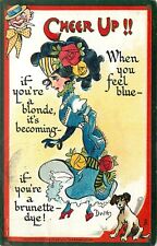 Embossed Tuck Postcard Cheer Up 176 Artist Dwig  Woman Will Be Happier Blonde picture