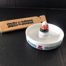 Vintage South Of The Border Sombrero Ash Tray and Wooden Train Whistle picture