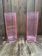 Teleflora Pink Geometric Pink Glass Vase 9.5