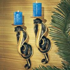 Ancient Egyptian Revival Style Cobra Goddesses Wall Candle Sconces: Set of Two picture