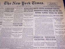 1931 JUNE 16 NEW YORK TIMES - HOOVER DECRIES DEPRESSION PANACEAS - NT 2440 picture