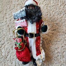 Santa Claus: Black Figure/Display, Theme Naughty/Nice List, Size 18-Inch picture
