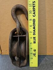 Large Block And Tackle Double Wheel Pully Vintage picture