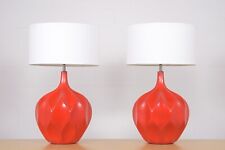 Restored 1960s Ceramic Sphere Table Lamps with Linen Shades picture