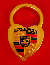 BEAUTIFUL QUALITY BRASS HEART LOVE DEALER SPORTS CAR LOGO KEY CHAIN FOB RARE  picture