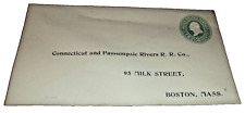 1870's CONNECTICUT & PASSUMPSIC RAILROAD LATER B&M UNUSED COMPANY ENVELOPE  picture