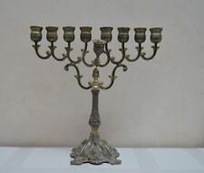 LARGE Vintage Hanukkah Jewish Chanukah Menorah Metal Chanukah Candle Holder 14