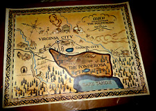 ILLUSTRATED MAP PONDEROSA RANCH VIRGINIA CITY LAKE TAHOE NV SIGNED NBC 1964 picture