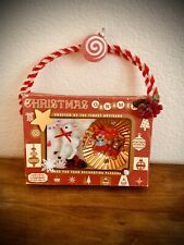 Antique Vintage Style Christmas Ornament Reindeer Gingerbread Diorama Box OOAK picture